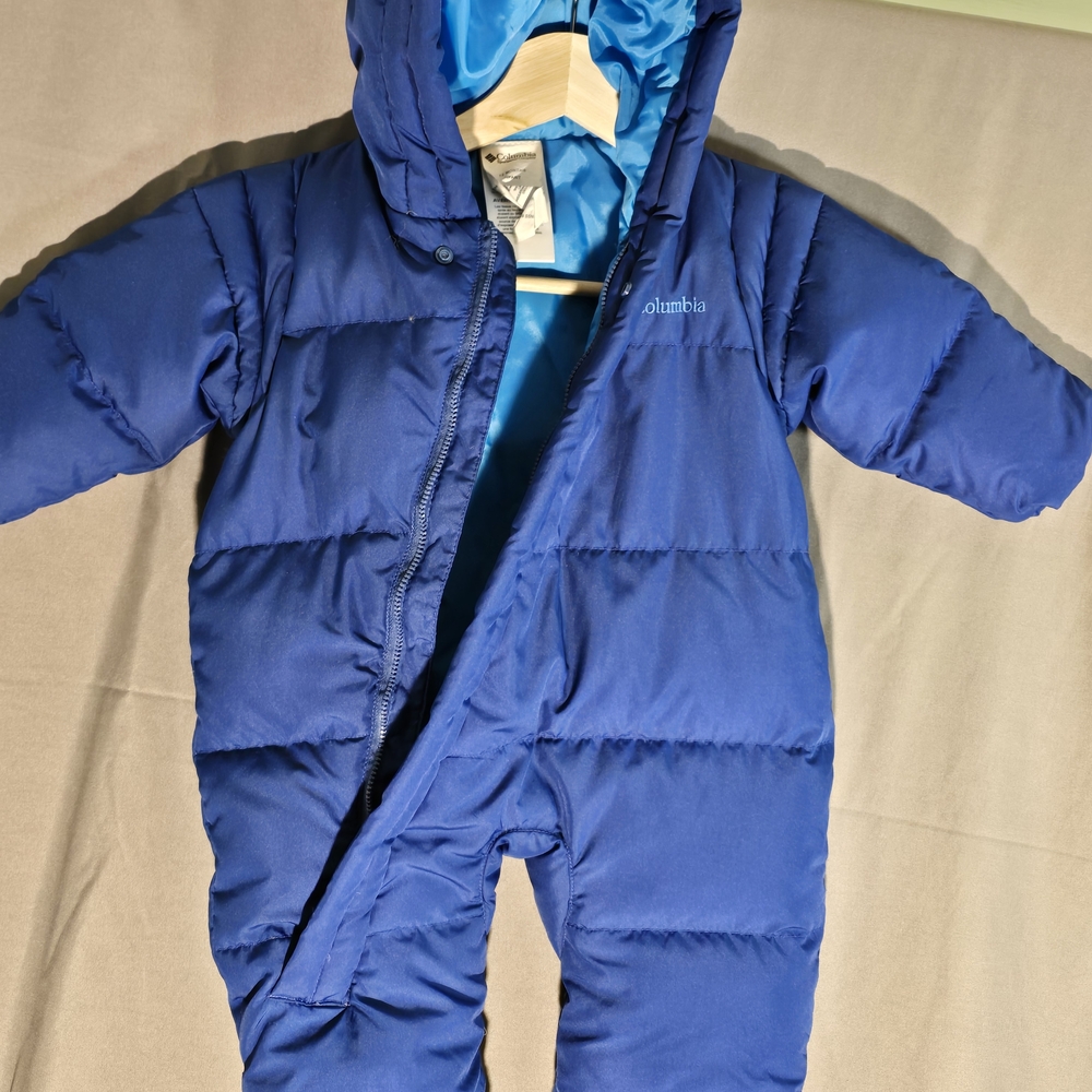 Columbia Gorpcore Snuggly Bunny Down Bunting Baby Snowsuit Blue 12M - Picture 9 of 15